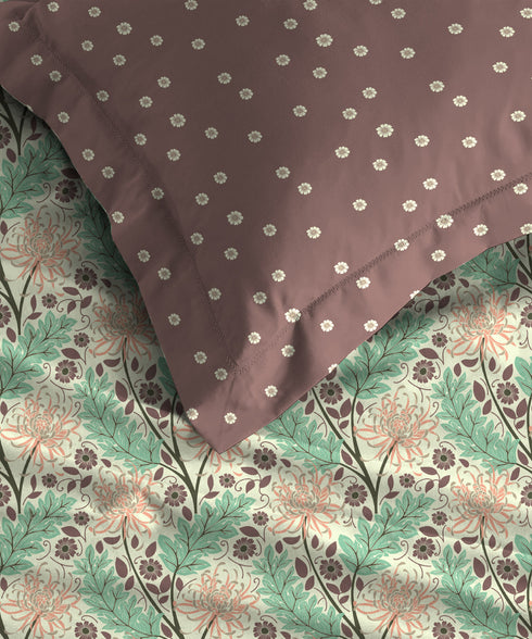 Comfort Living Queen Bedsheet Set, Serene Brown| 120 TC Cotton|2 Pillow Cover