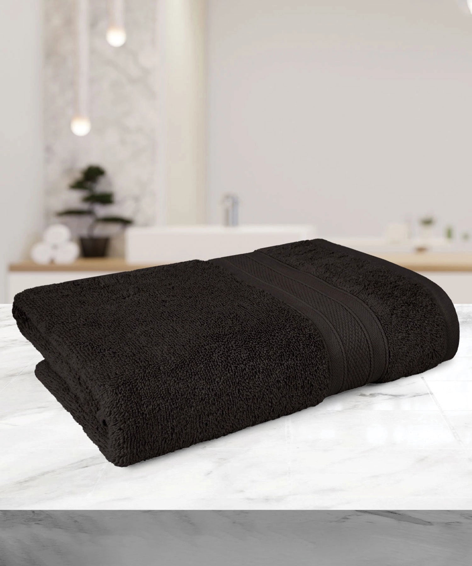 Soft Comfort 1Pc Bath Towel, Allure Black|509 GSM Cotton|Air Rich Technology