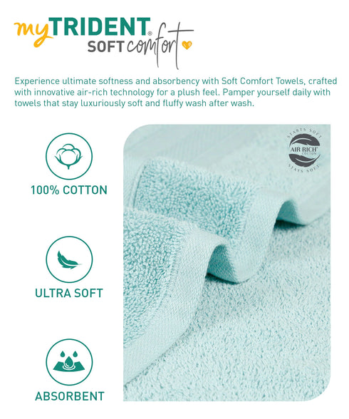 Soft Comfort 1Pc Bath Towel, Nile Blue|509 GSM Cotton|Air Rich Technology