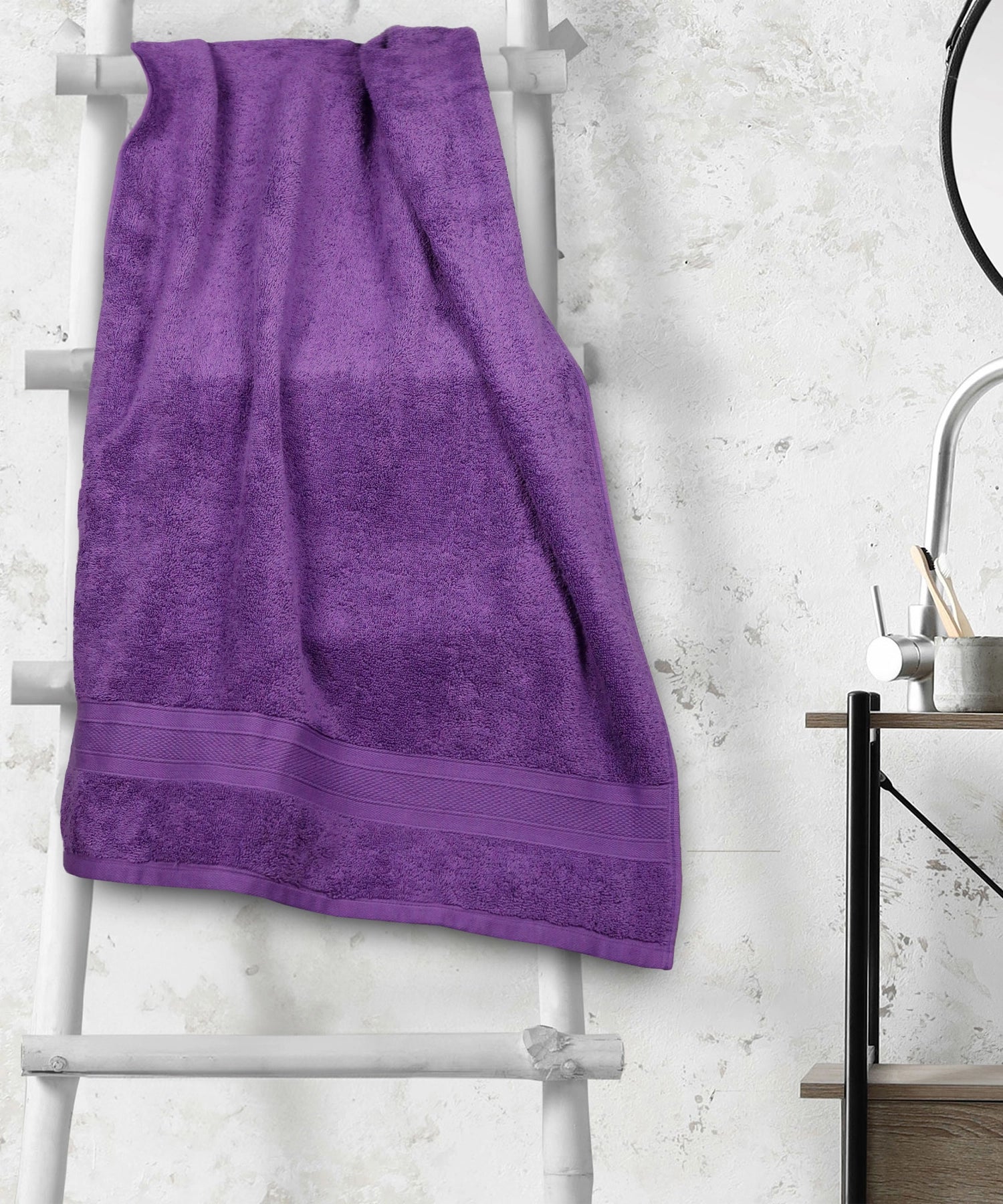 Soft Comfort 1Pc Bath Towel, Plum|509 GSM Cotton|Air Rich Technology