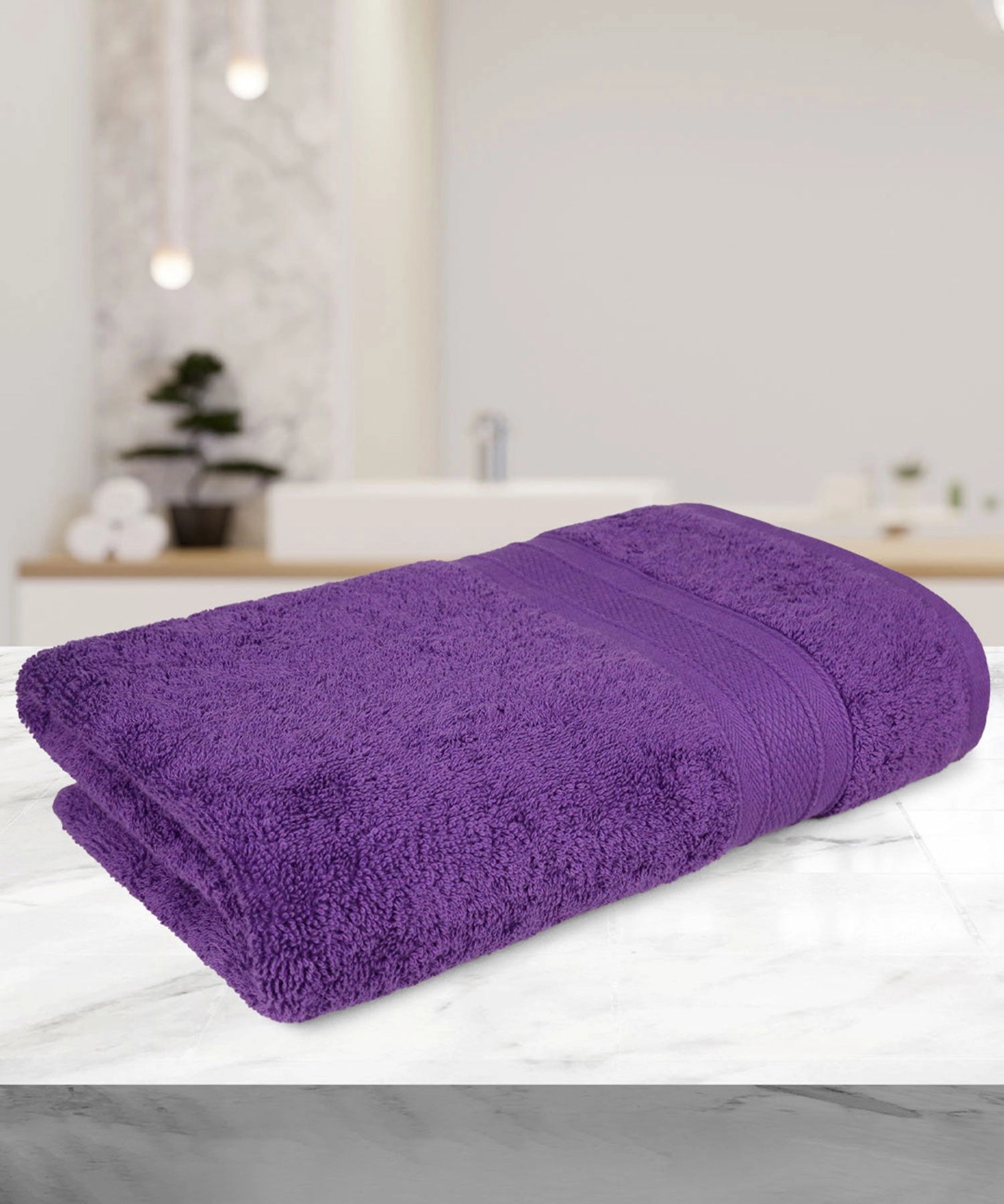 Soft Comfort 1Pc Bath Towel, Plum|509 GSM Cotton|Air Rich Technology