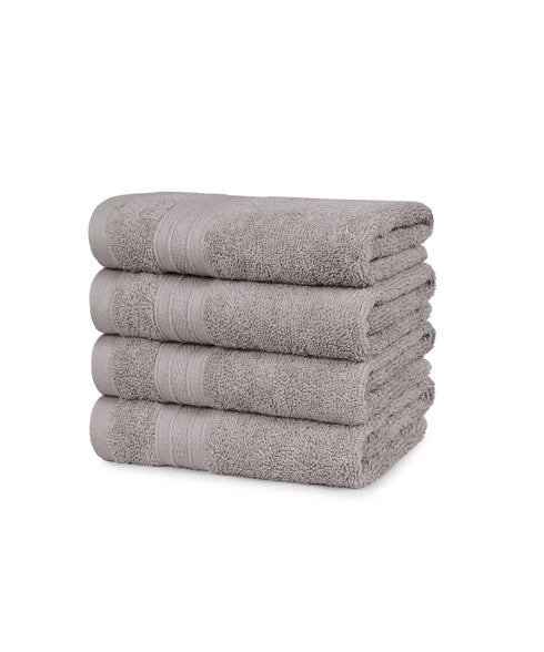 Soft Comfort 4Pc Hand Towel Set, Charcoal|509 GSM Cotton|Air Rich Technology