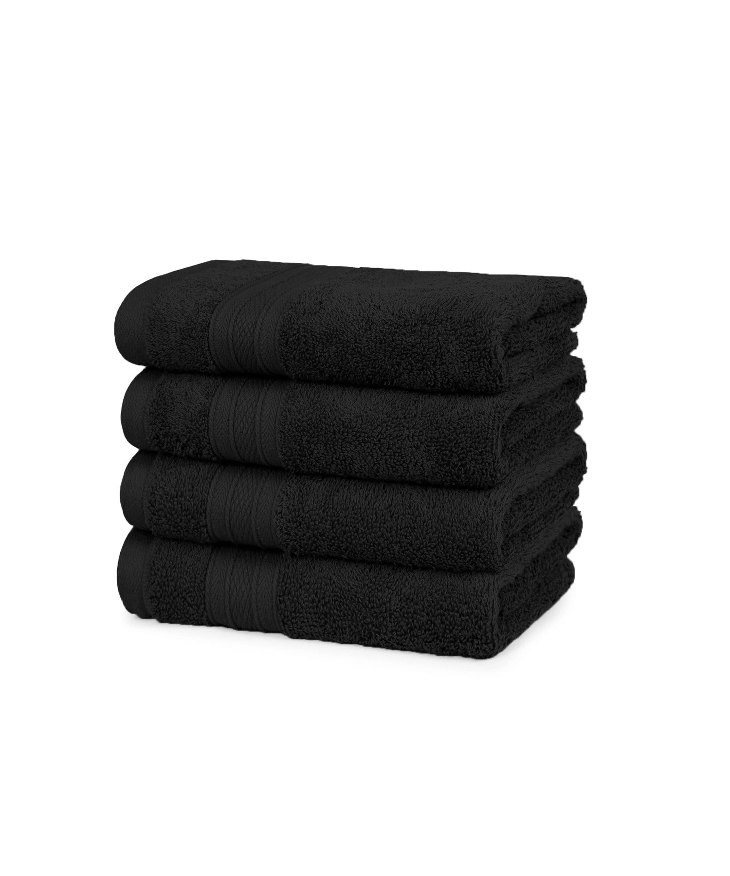 Soft Comfort 4Pc Hand Towel Set, Black|509 GSM Cotton|Air Rich Technology