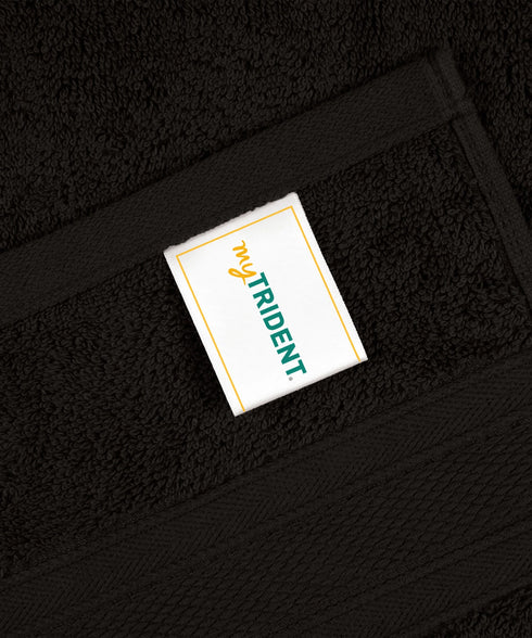 Soft Comfort 4Pc Hand Towel Set, Black|509 GSM Cotton|Air Rich Technology