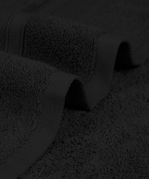 Soft Comfort 4Pc Hand Towel Set, Black|509 GSM Cotton|Air Rich Technology