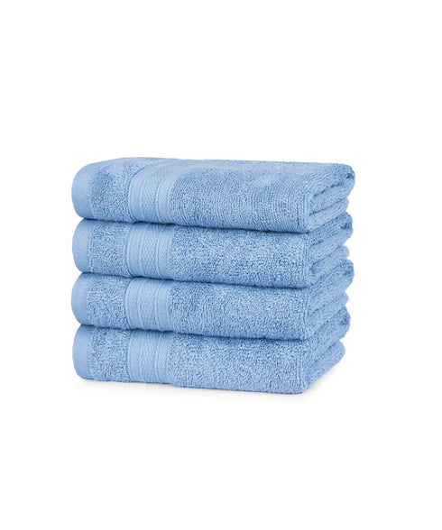 Soft Comfort 4Pc Hand Towel Set, Allure Blue|509 GSM Cotton|Air Rich Technology