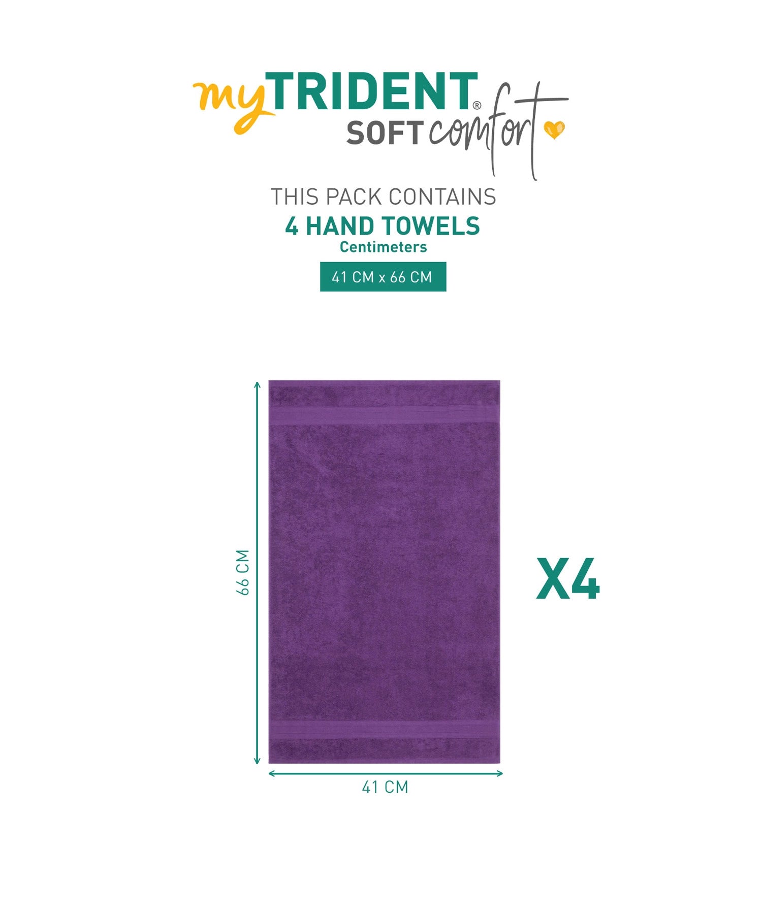Soft Comfort 4Pc Hand Towel Set,Plum|509 GSM Cotton|Air Rich Technology