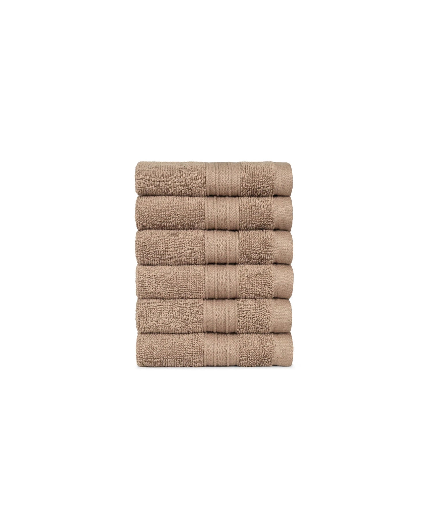 Soft Comfort 6Pc Face Towel Set, Acron,Brown|509 GSM Cotton|Air Rich Technology