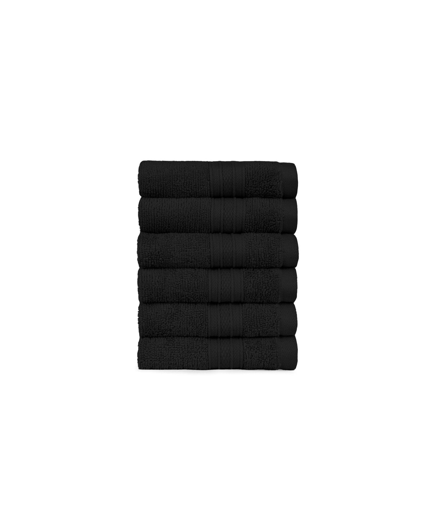 Soft Comfort 6Pc Face Towel Set, Black|509 GSM Cotton|Air Rich Technology