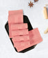 Soft Comfort 6Pc Face Towel Set, Coral Haze|509 GSM Cotton|Air Rich Technology