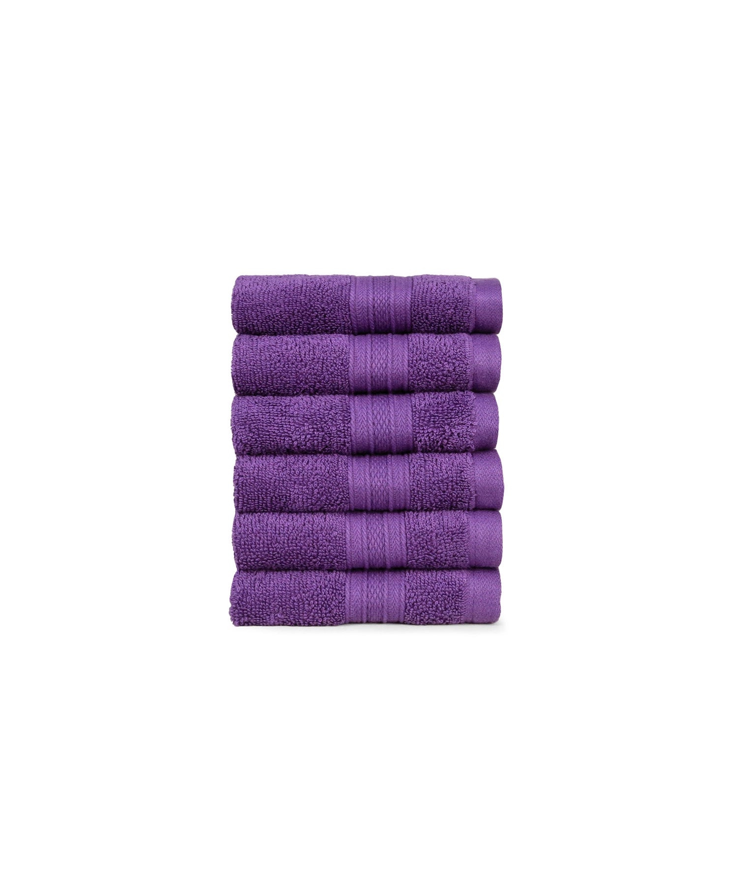 Soft Comfort 6Pc Face Towel Set,Plum,Purple|509 GSM Cotton|Air Rich Technology