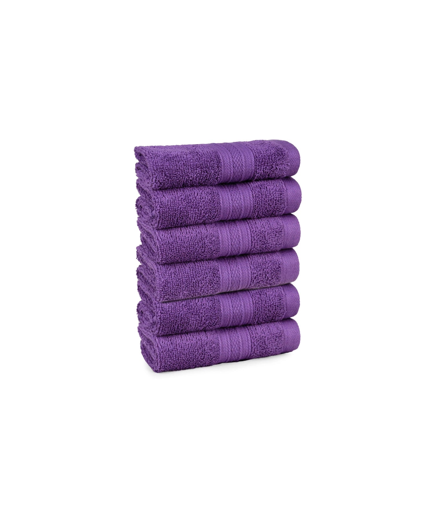 Soft Comfort 6Pc Face Towel Set,Plum,Purple|509 GSM Cotton|Air Rich Technology