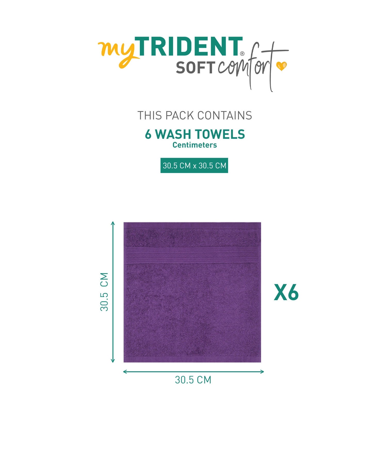 Soft Comfort 6Pc Face Towel Set,Plum,Purple|509 GSM Cotton|Air Rich Technology