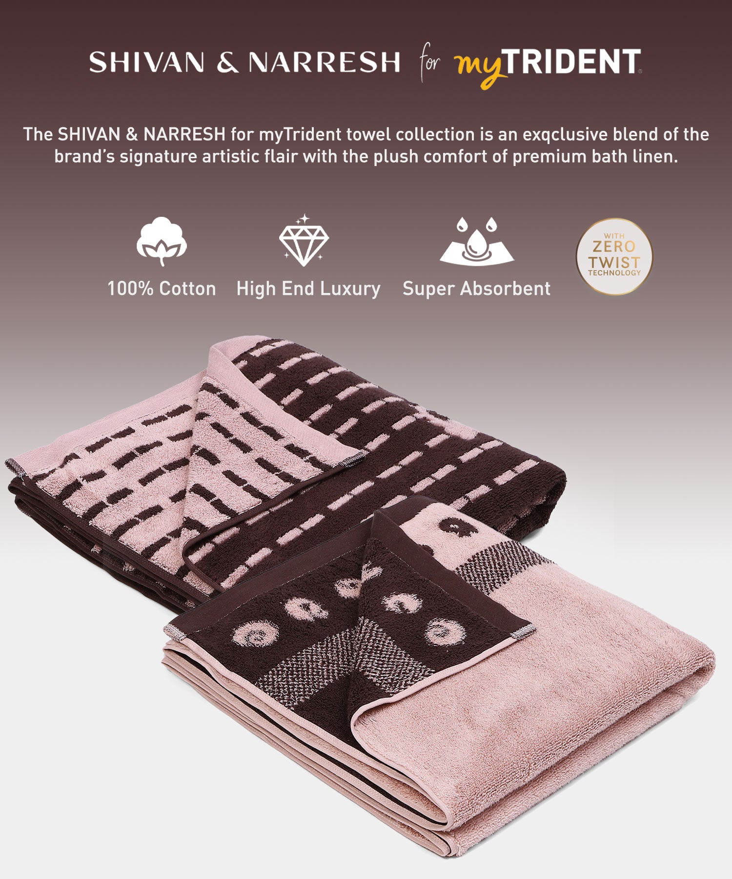 Shivan & Narresh 2Pc Bath Towel Gift Set, Morning Calm|400 TC Cotton