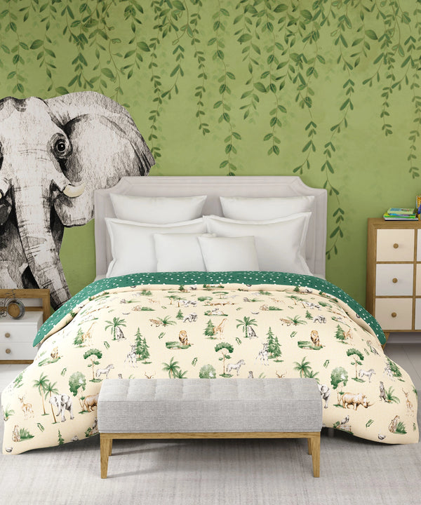 Juniors Double AC Comforter, Jigsaw Jungle|144 TC Cotton