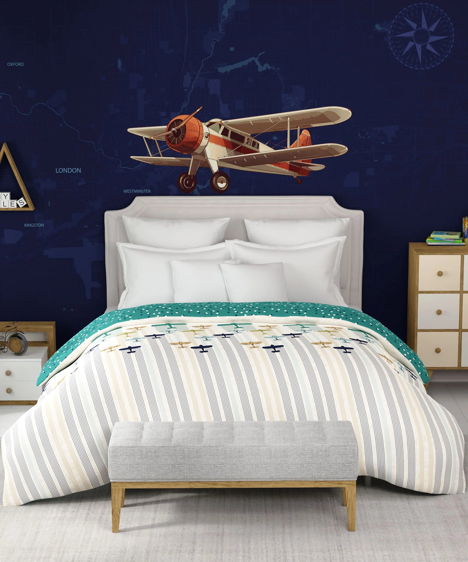 Juniors Double AC Blanket/Comforter, Passport|144 TC Cotton