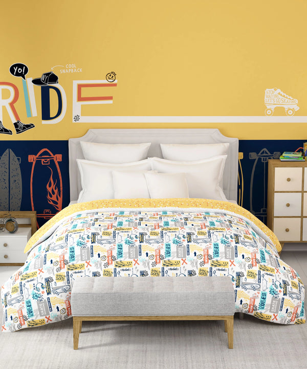 Juniors Double AC Comforter, Streetstyle Skate|144 TC Cotton