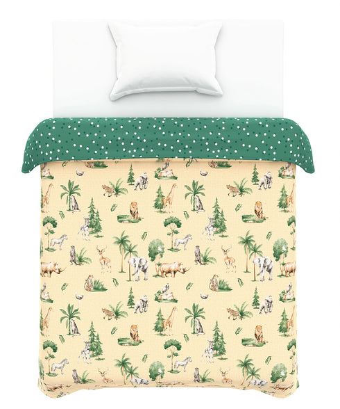 Juniors Single AC Comforter, Jigsaw Jungle|144 TC Cotton