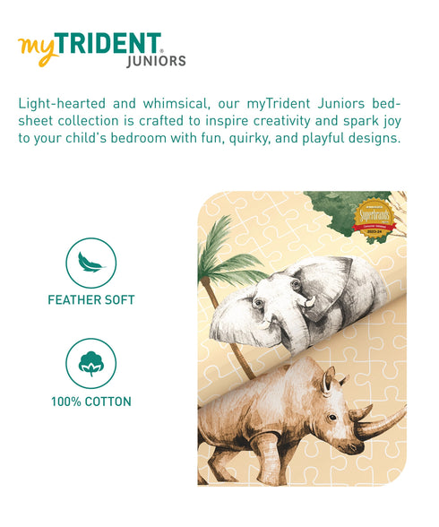 Juniors Single AC Comforter, Jigsaw Jungle|144 TC Cotton