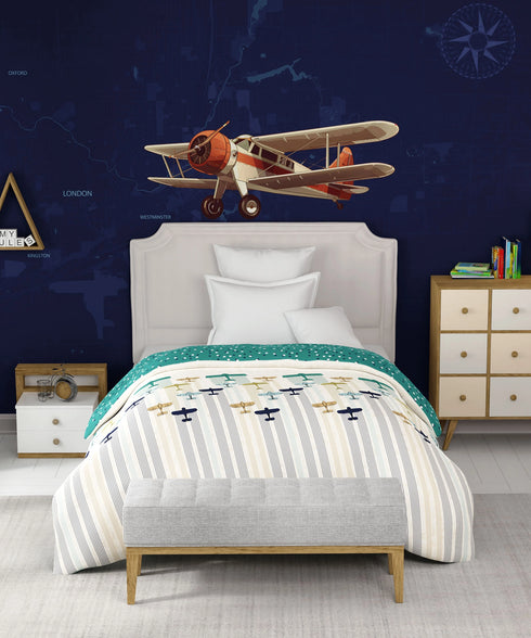 Juniors Single AC Comforter, Passport|144 TC Cotton