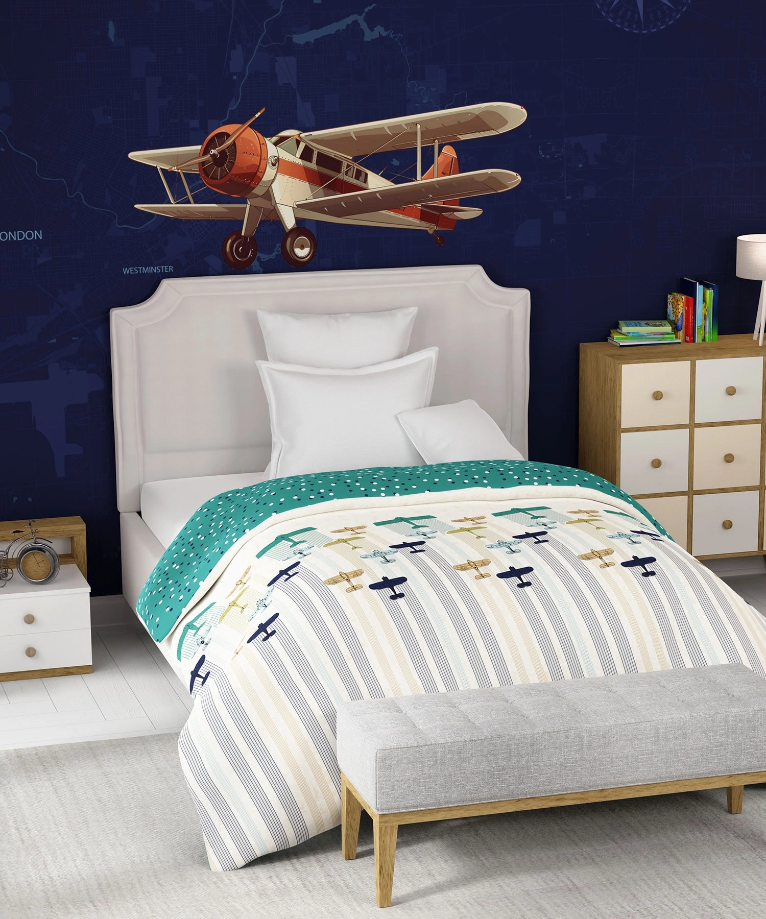 Juniors Single AC Blanket/Comforter, Passport|144 TC Cotton