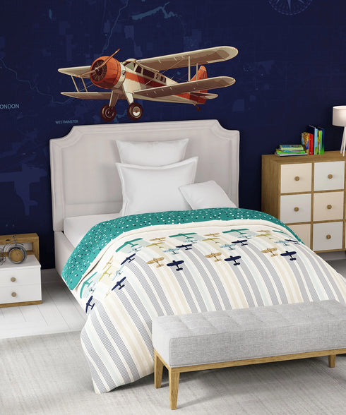 Juniors Single AC Comforter, Passport|144 TC Cotton
