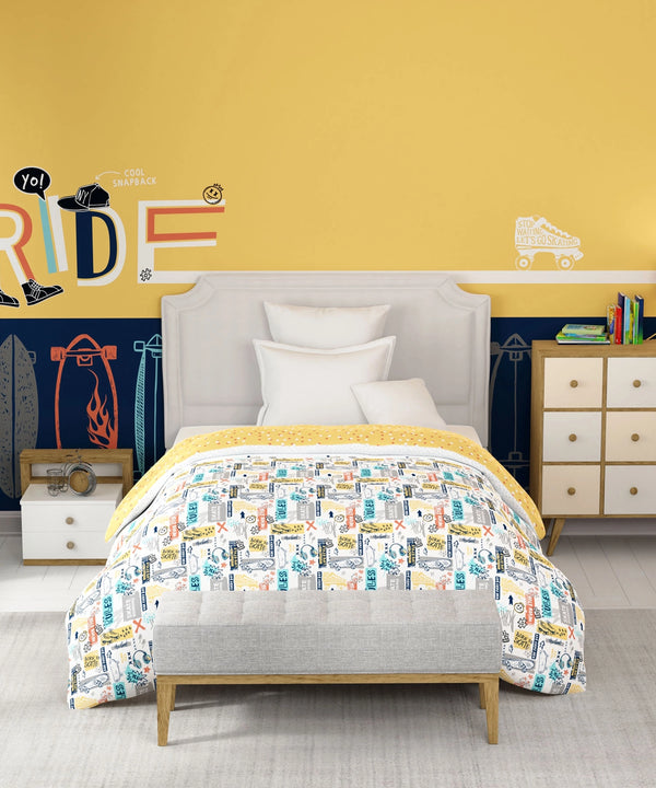 Juniors Single AC Comforter, Streetstyle Skate|144 TC Cotton