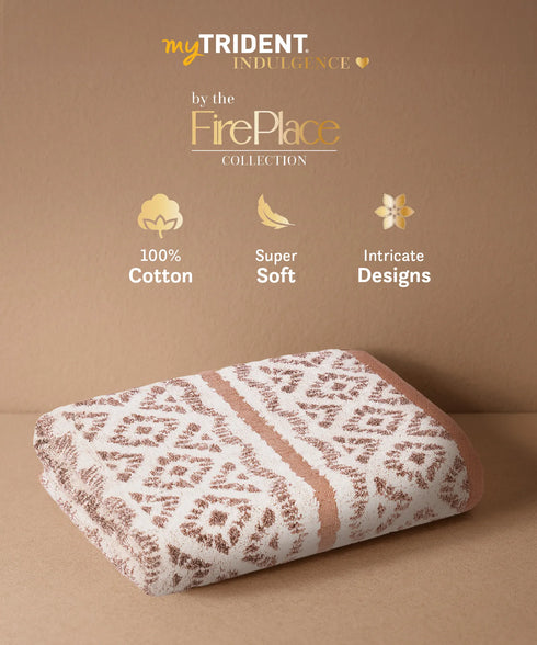 Indulgence By The FirePlace Bath Towel, Super Soft, Intricate Design, 600 GSM, Kelle