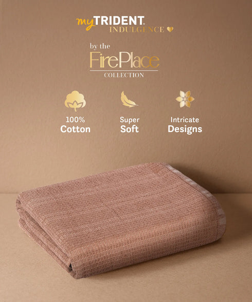 Indulgence By The FirePlace Bath Towel, Super Soft, Intricate Design, 600 GSM, Savanna