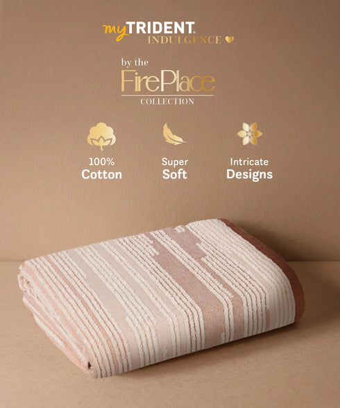Indulgence By The FirePlace Bath Towel, Super Soft, Intricate Design, 600 GSM, Solstice