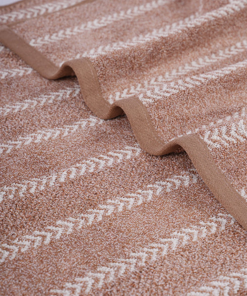 Indulgence By The FirePlace Bath Towel, Super Soft, Intricate Design, 600 GSM, Ginger