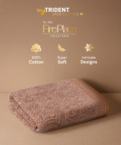 Indulgence By The FirePlace Bath Towel, Super Soft, Intricate Design, 600 GSM, Elmer