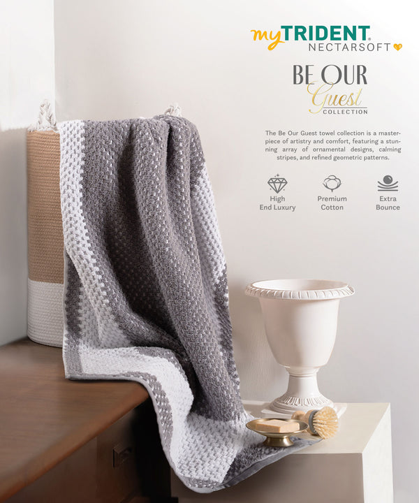 Nectarsoft Be Our Guest 1 Pc Bath Towel, Castor, White| 625 GSM Cotton