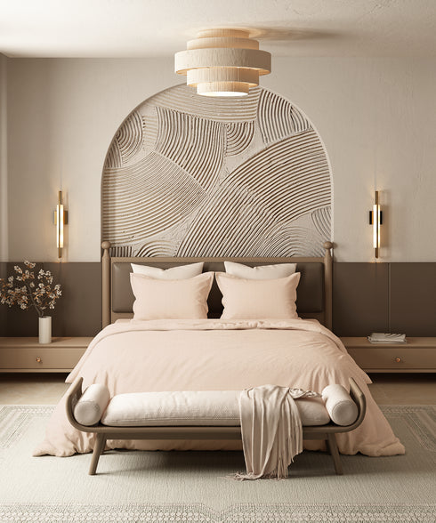 Home Essential Pastel Poetry Geo Bedsheet, Maison Marmalade|144TC Cotton| 2 Pillow Covers