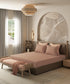Home Essential Pastel Poetry Geo Bedsheet, Aldo Gingerbread|144TC Cotton| 2 Pillow Covers