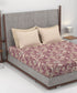 Home Essential King Printed Bedsheet, 144TC, 100% Cotton-Elaila Mauve