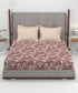 Home Essential King Printed Bedsheet, 144TC, 100% Cotton-Elaila Mauve