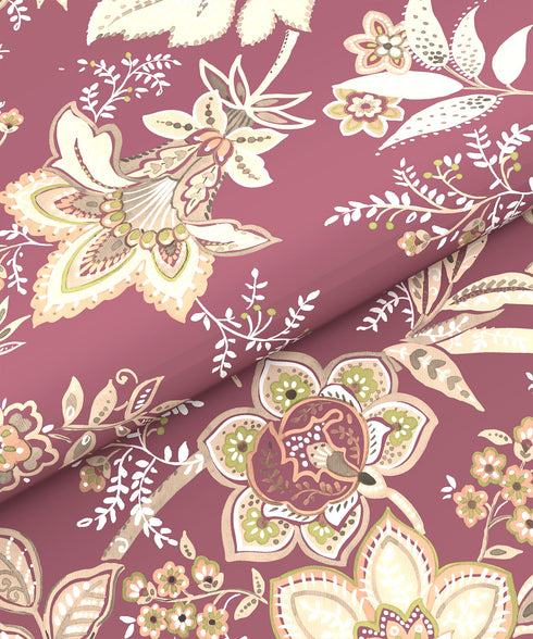 Home Essential King Printed Bedsheet, 144TC, 100% Cotton-Elaila Mauve