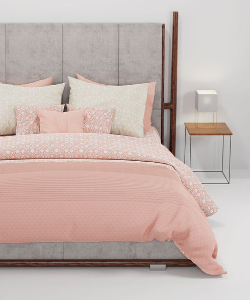 Home Essential King Printed Bedsheet, 144TC, 100% Cotton-Emaar Red