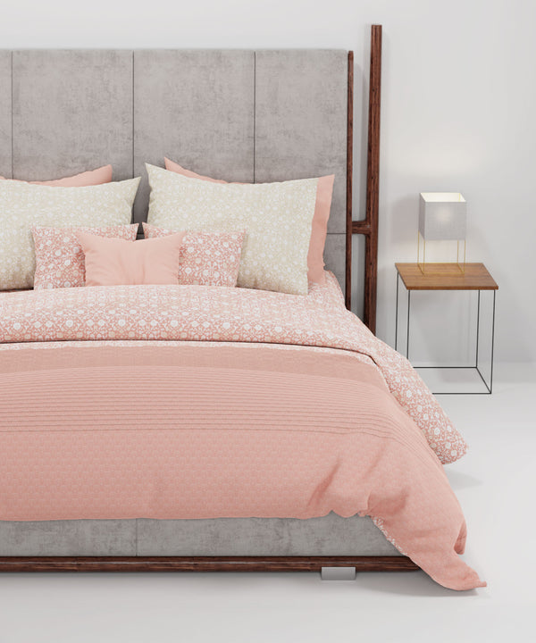 Home Essential King Printed Bedsheet, 144TC, 100% Cotton-Emaar Red