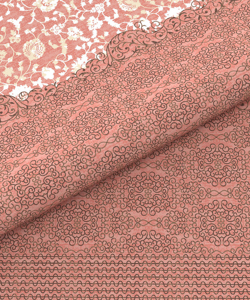 Home Essential King Printed Bedsheet, 144TC, 100% Cotton-Emaar Red
