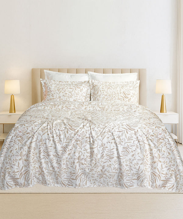 Luxe Home King Bedsheet, Symphony|300 TC Cotton Bamboo|4 Pillow Covers