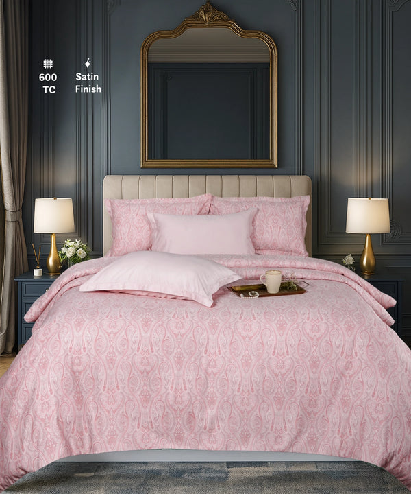 Luxe Home King Bedsheet, Majesty|600 TC Cotton|4 Pillow Covers