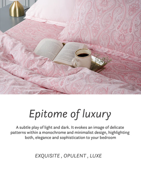 Luxe Home King Bedsheet, Majesty|600 TC Cotton|4 Pillow Covers