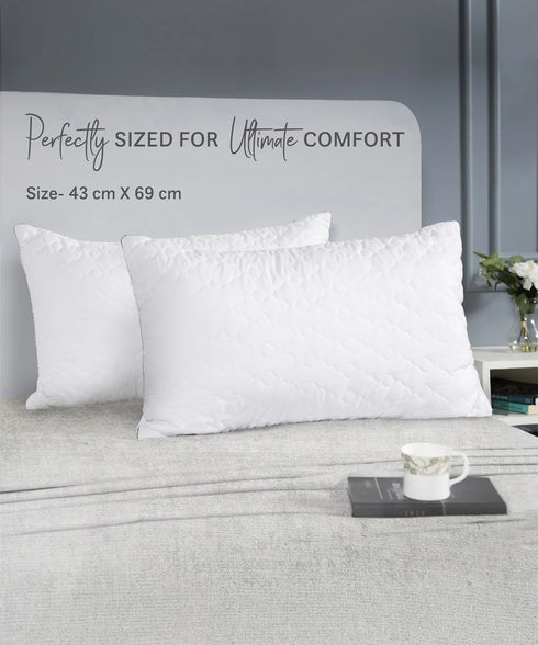 Urban Comfort Quilt Cloud Pillow, 43X69 CM, Pack of 1| White