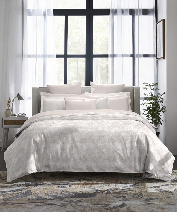 Indulgence Symphony of Threads King Bedsheet Set, Perfectly Pale| 300 TC Kasturi Cotton|4 Pillow Covers
