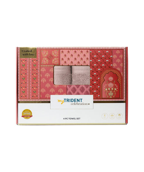 Celebration 4Pc Towel set, Nature Lux | 450 GSM Cotton