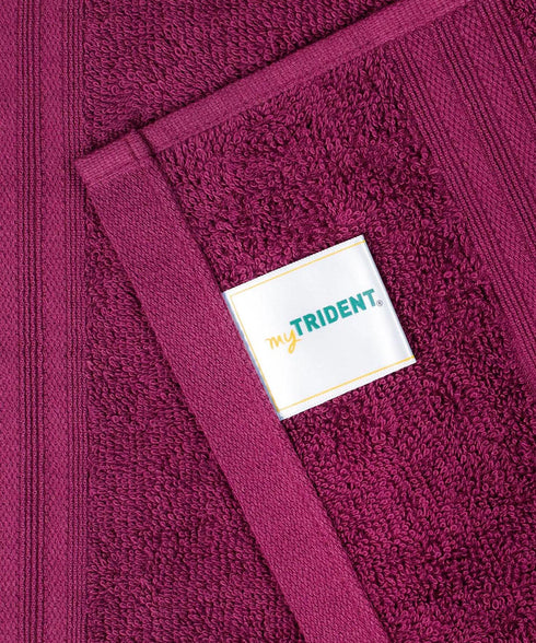 Celebration 4Pc Towel set, Red Wine | 450 GSM Cotton