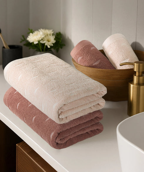 Aroma 4Pc Towel Set, Sandalwood| 500 GSM Cotton
