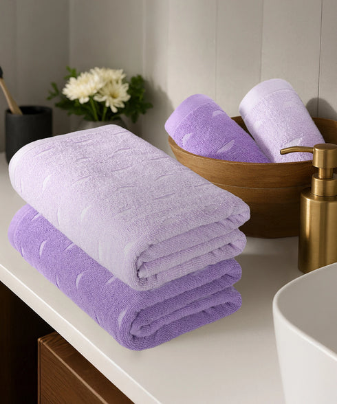 Aroma 4Pc Towel Set, Lavender| 500 GSM Cotton